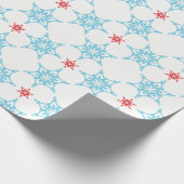 SNOWFLAKE PATTERN Festlich modern minimalrot blau Geschenkpapier (Ecke)