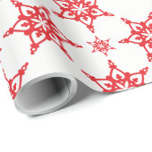 SNOWFLAKE PATTERN Festlich modern minimalrot Geschenkpapier (Rolleneckpunkt)