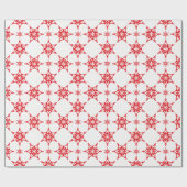 SNOWFLAKE PATTERN Festlich modern minimalrot Geschenkpapier (Flach)