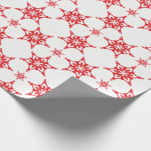 SNOWFLAKE PATTERN Festlich modern minimalrot Geschenkpapier (Ecke)