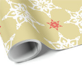 SNOWFLAKE PATTERN Festlich modernes minimalrotes G Geschenkpapier (Rolleneckpunkt)