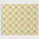 SNOWFLAKE PATTERN Festlich modernes minimalrotes G Geschenkpapier (Flach)