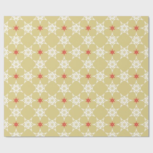 SNOWFLAKE PATTERN Festlich modernes minimalrotes G Geschenkpapier (Flach)