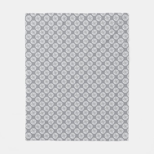 Snowflake Pattern Grau Fleece Blanket (Vorderseite)