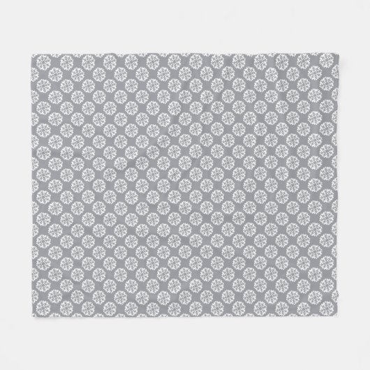 Snowflake Pattern Grau Fleece Blanket (Vorderseite (Horizontal))