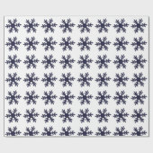 Snowflake Pattern Navy Blue Holiday Geschenkpapier (Flach)
