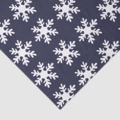 Snowflake Pattern Navy Blue Holiday Seidenpapier (Detail)
