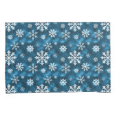 Snowflake Pattern On Wintery Blue Background Kissenbezug (Vorderseite-Rechts)