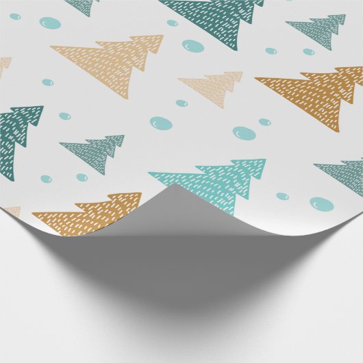 Snowflake Patterns Weihnachtsbaum Geschenkpapier (Ecke)