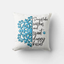 Snowflake Paw Doggy Kisses Kissen