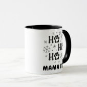 Snowflake Paw Print Ho Ho Ho Mama Dog Tasse (VorderseiteRechts)