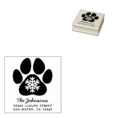 Snowflake Paw Print Winterurlaub Adresse Gummistempel (Stempel)