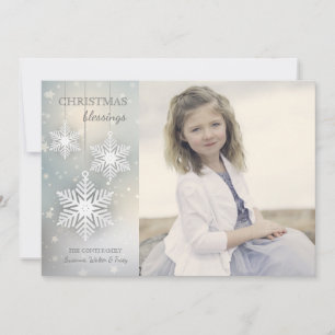 Snowflake Pendant Foto Urlaubskarte Feiertagskarte