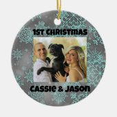 Snowflake Personalisiertes Foto 1. Weihnachten Keramik Ornament (Vorne)
