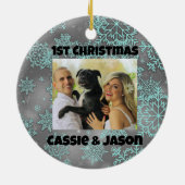 Snowflake Personalisiertes Foto 1. Weihnachten Keramik Ornament (Hinten)