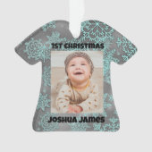 Snowflake Personalisiertes Foto 1. Weihnachten Ornament (Vorderseite)