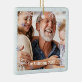 Snowflake Personalized Grandparents Family Photo Keramikornament (Rechts)