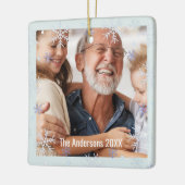Snowflake Personalized Grandparents Family Photo Keramikornament (Links)