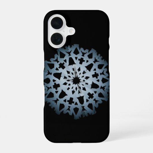 Snowflake-Phonecase (dunkel) iPhone 16 Hülle (Rückseite)