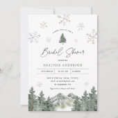 Snowflake Pine Winter Bridal Dusche Einladung (Vorderseite)