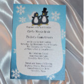 Snowflake Pinguin Toon Wedding Einladung