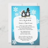Snowflake Pinguin Toon Wedding Einladung (Vorderseite)