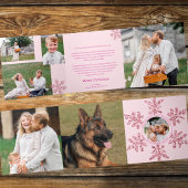 Snowflake Pink Glam Einzigartiges 7 Pic Multi-Foto Dreifach Gefaltete Urlaubskarte