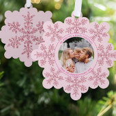 Snowflake Pink Glam Niedliches Foto Weihnachten Ornament Karte