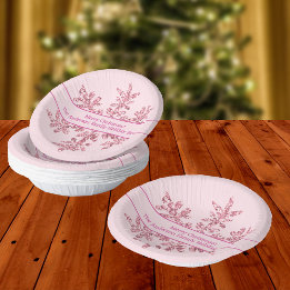 Snowflake Pink Glam Niedliches Party Pappteller