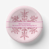 Snowflake Pink Glam Niedliches Party Pappteller (Vorderseite)