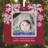 Snowflake Pink Opal 2 Foto Doppelseitiges Niedlich Ornament Aus Metall