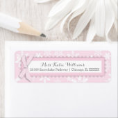 Snowflake Pink Polka-dot Bow Baby Girl Label (Insitu)