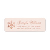Snowflake Pink & Rose Gold Elegant Script Holidays (Vorne)