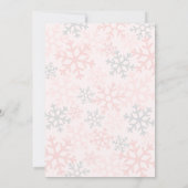 Snowflake Pink Winter Baby Shower Einladung (Rückseite)