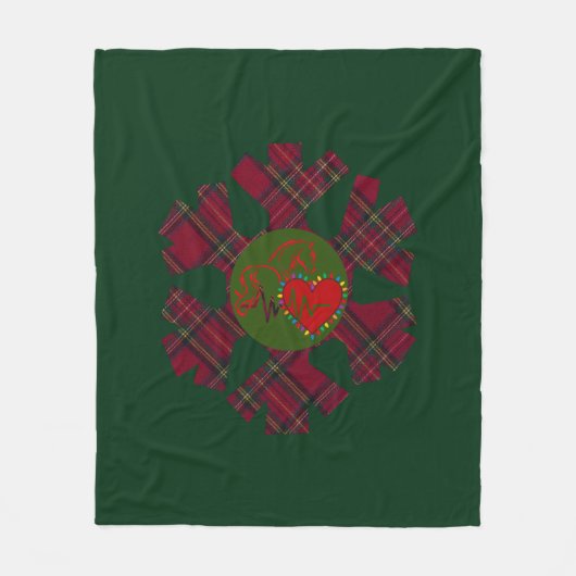 Snowflake Plaid Fleece Blanket (Vorderseite)