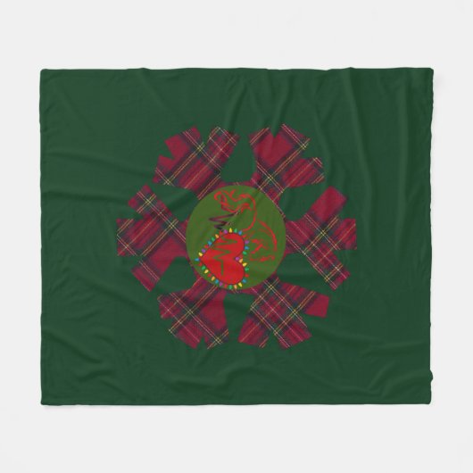 Snowflake Plaid Fleece Blanket (Vorderseite (Horizontal))