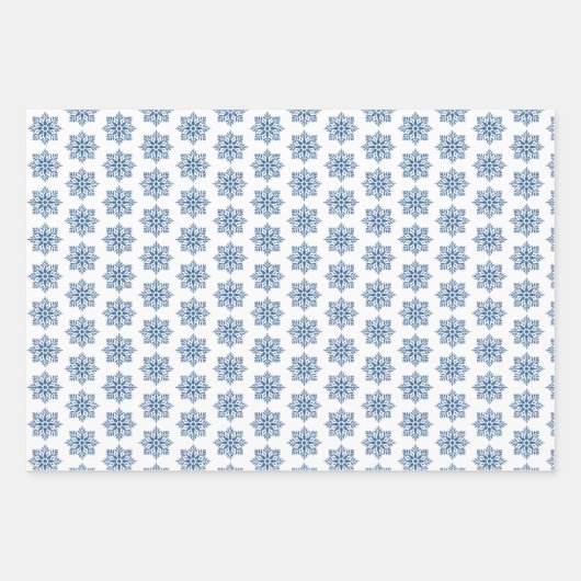 Snowflake Plaid Pattern Blue Holiday Geschenkpapier Set (Vorderseite 3)