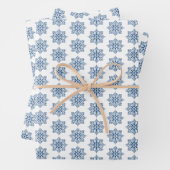 Snowflake Plaid Pattern Blue Holiday Geschenkpapier Set (Beispiel)