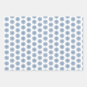 Snowflake Plaid Pattern Blue Holiday Geschenkpapier Set (Vorderseite)