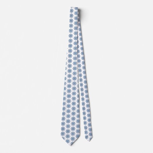 Snowflake Plaid Pattern Blue Holiday Neck Tie Krawatte (Vorderseite)