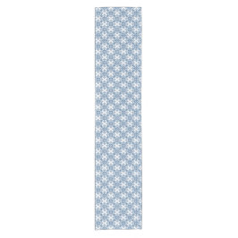 Snowflake Plaid Pattern Blue Holiday Table Runner Kurzer Tischläufer
