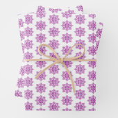 Snowflake Plaid Pattern Pink Holiday Geschenkpapier Set (Beispiel)