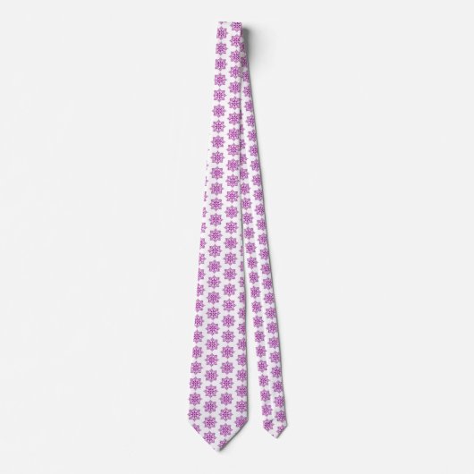 Snowflake Plaid Pattern Pink Holiday Neck Tie Krawatte (Vorderseite)