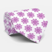 Snowflake Plaid Pattern Pink Holiday Neck Tie Krawatte (Gerollt)