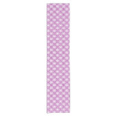 Snowflake Plaid Pattern Pink Holidays Table Runner Kurzer Tischläufer (Vorderseite)