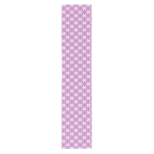 Snowflake Plaid Pattern Pink Holidays Table Runner Kurzer Tischläufer (Vorderseite)