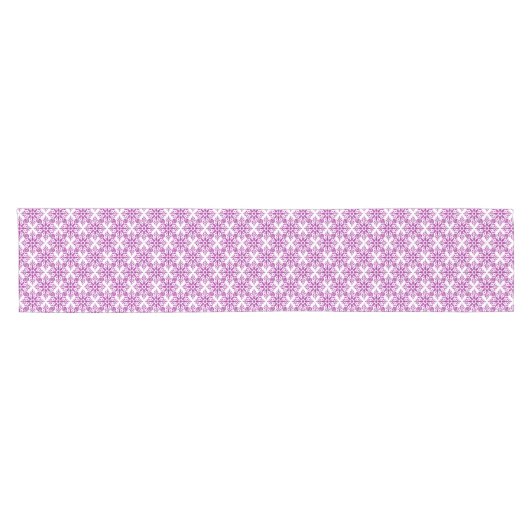 Snowflake Plaid Pattern Pink Holidays Table Runner Kurzer Tischläufer (Horizontal)