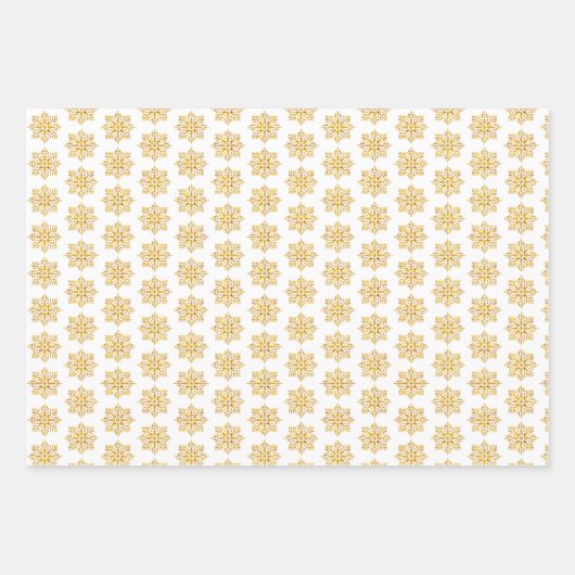 Snowflake Plaid Pattern Yellow Geschenkpapier Set (Vorderseite)