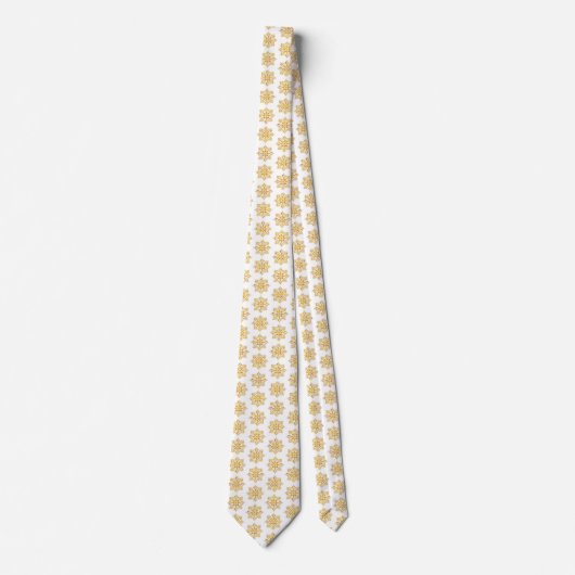 Snowflake Plaid Pattern Yellow Neck Tie Krawatte (Vorderseite)