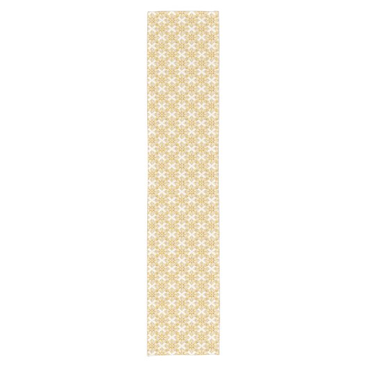 Snowflake Plaid Pattern Yellow Table Runner Kurzer Tischläufer (Vorderseite)